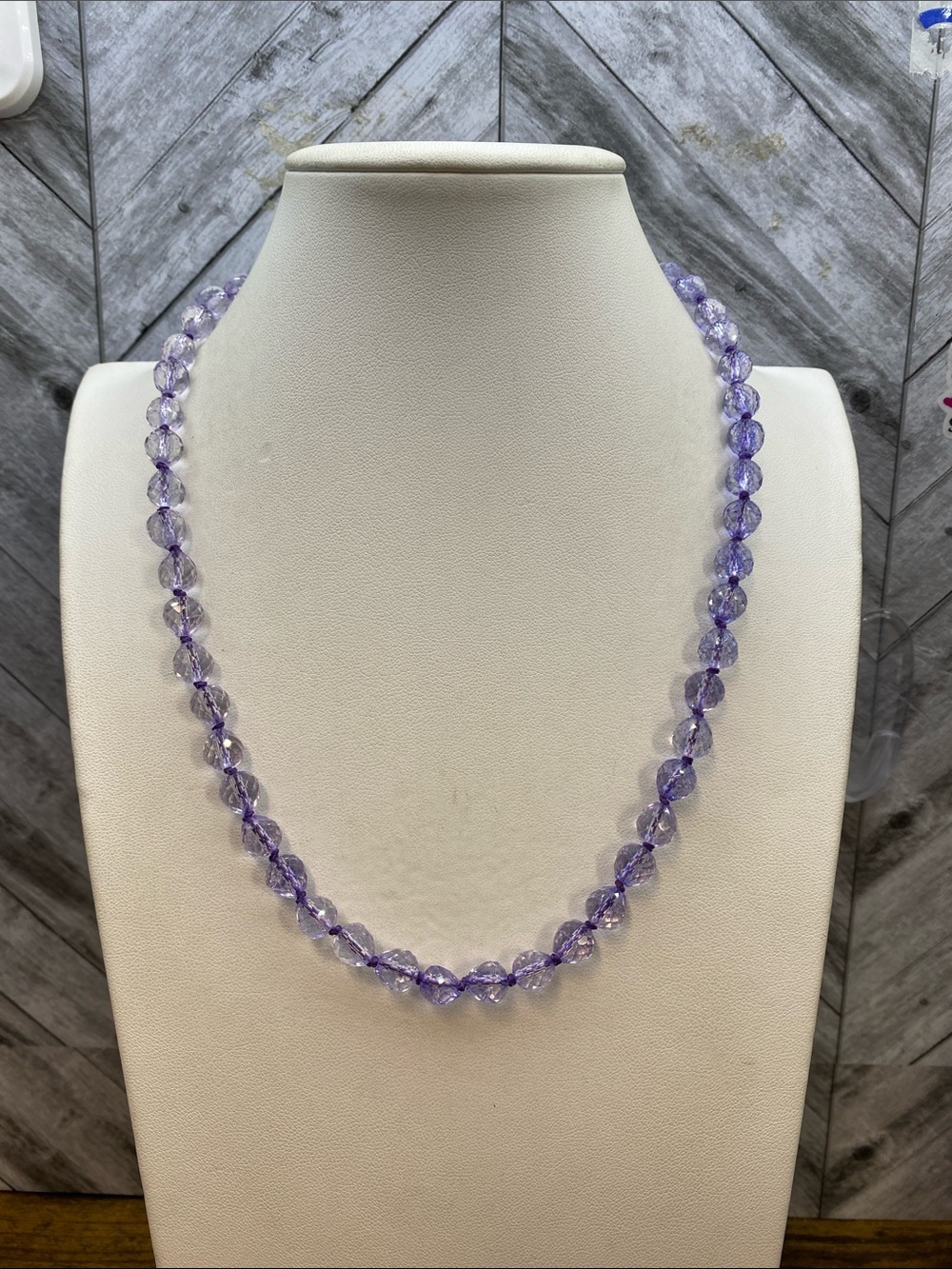 Faceted Lavender Glass handknotted purple Aprilsplace hot air balloon